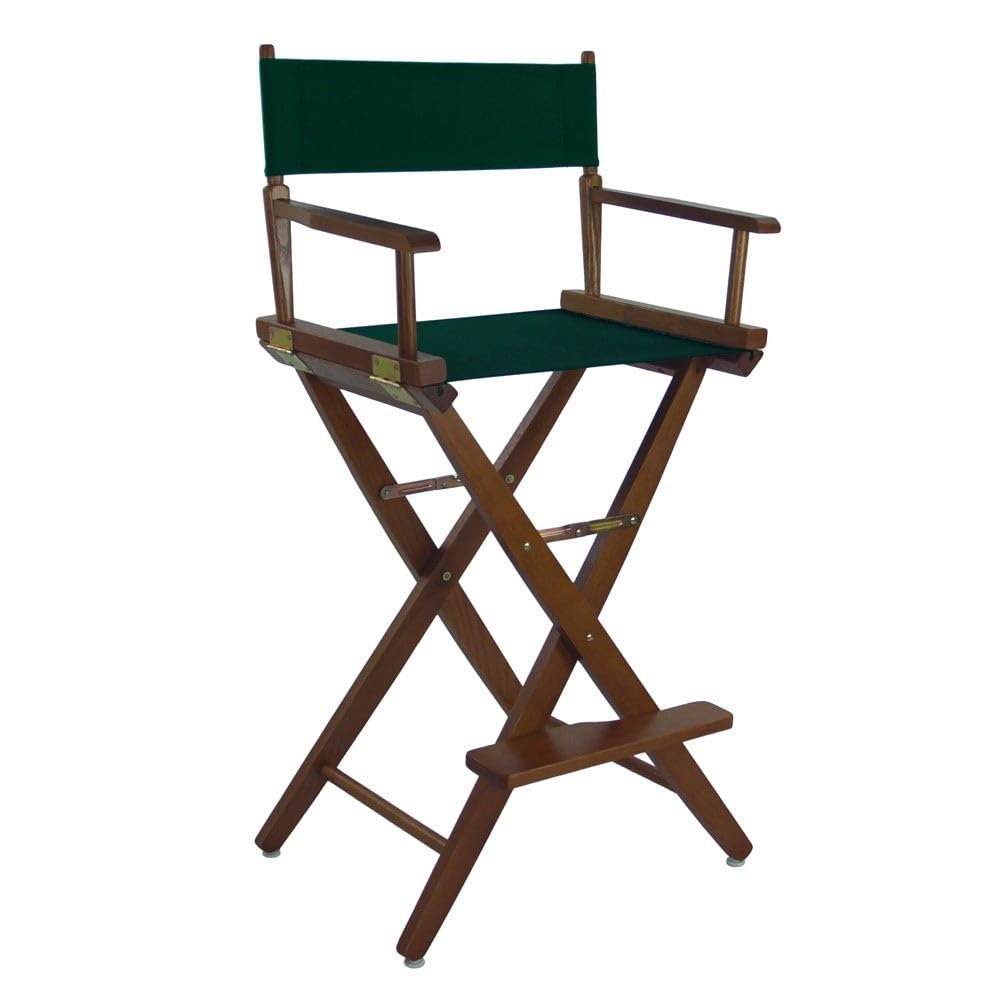 American Trails Extra-Wide Premium 30&quot; Director's Chair Mission Oak Frame with Hunter Green Canvas, Bar Height