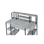 Acme Amiel Wooden 1-Drawer Writing Desk in Faux Concrete and Black