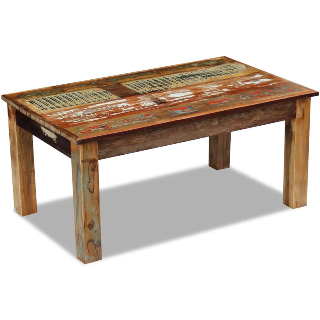 vidaXL Antique-Style Solid Reclaimed Wood Coffee Table - Thumbnail 4
