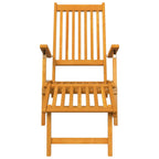 vidaXL 2X Solid Wood Acacia Patio Deck Chairs with Footrests Garden Outdoor Terrace Balcony Wooden Folding Chaise Lounge Sun Lounger Furniture