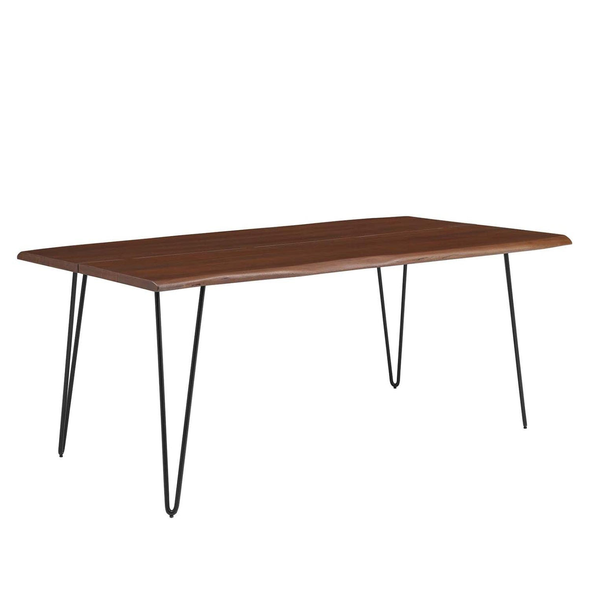 Modway Ardor 74&Quot; Live Edge Acacia Wood Rectangular Dining Table In Black Walnut