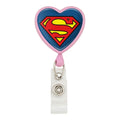 Superman Classic S Shield Logo Heart Lanyard Retractable Reel Badge Id Card Holder