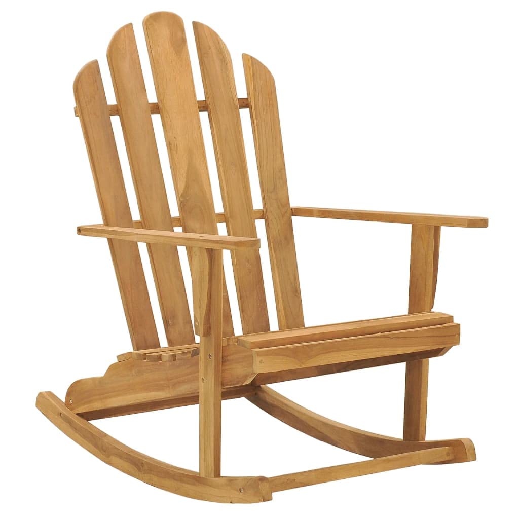 vidaXL Adirondack Rocking Chairs Set of 2 – Solid Teak Wood, Sturdy & Durable – Ideal for Patio, Garden, Outdoor Seating Experience