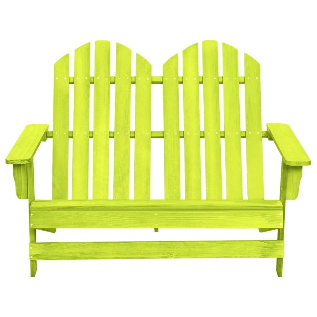 vidaXL 2-Seater Patio Adirondack Chair - Solid Fir Wood, Weather Resistant, Ergonomic, Comfortable, Green