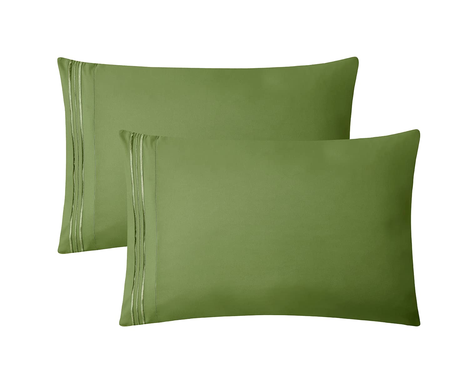Clara Clark California King Sheets Set, Deep Pocket Bed Sheets For Cal King Size Bed - 4 Piece Bed Sheet Set, Extra Soft Bedding Sheets & Pillowcases, Calla Green Sheets Cal King