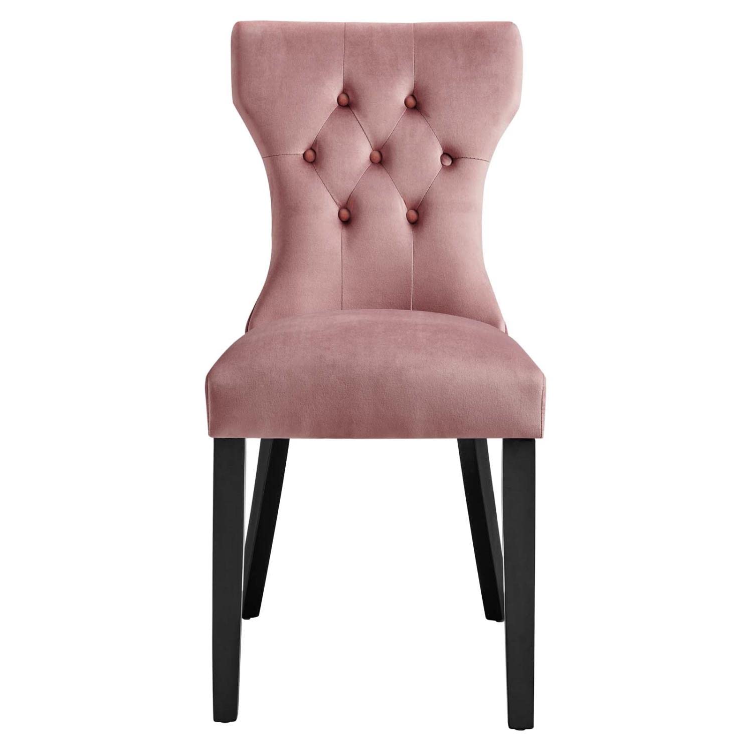 Modway Silhouette Velvet Set Of 2 Dining Chair With Dusty Rose Eei-5014-Dus