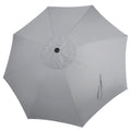 Blissun 9ft Patio Umbrella Replacement Canopy, Market Umbrella Top, Outdoor Table Umbrella Canopy for 8 Ribs, Canopy Only (Grey)
