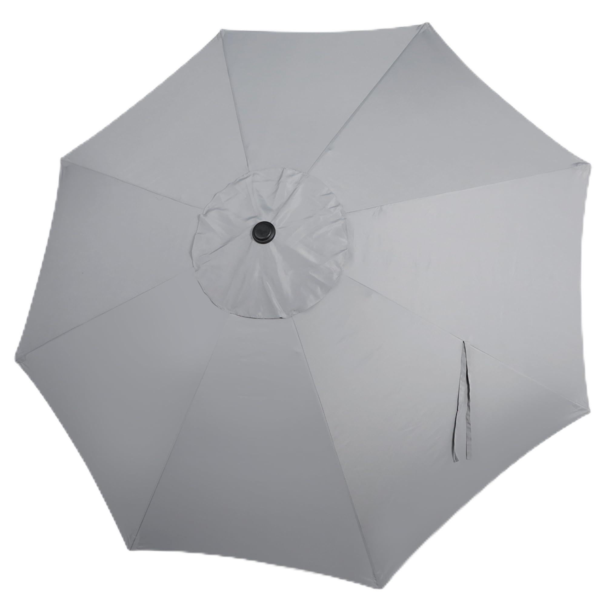 Blissun 9ft Patio Umbrella Replacement Canopy, Market Umbrella Top, Outdoor Table Umbrella Canopy for 8 Ribs, Canopy Only (Grey)