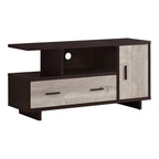 Monarch Specialties STAND-48 L/CAPPUCCINO/TAUPE RECLAIMED WOOD-LOOK TV Stand, brown