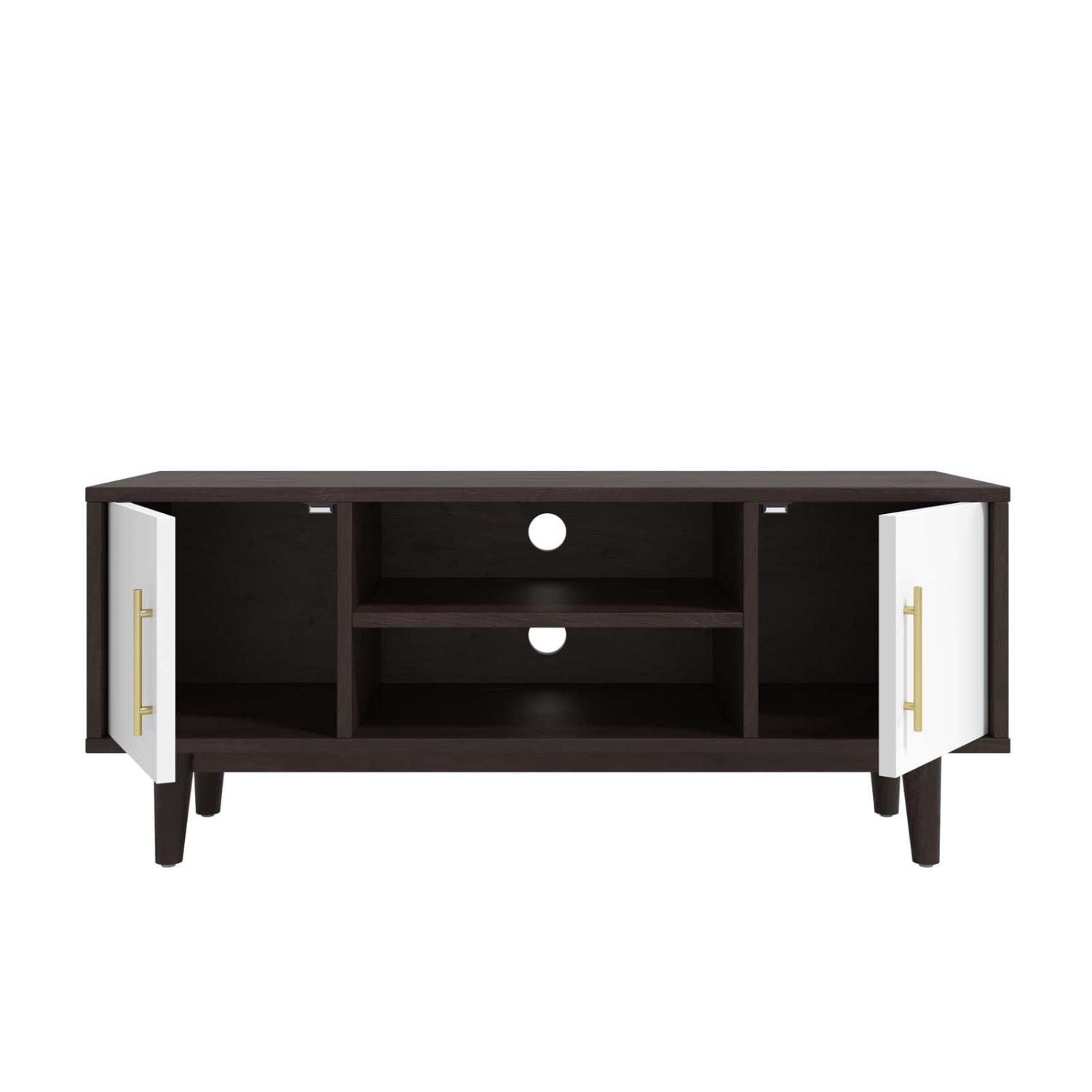 Modway Daxton Mid-Century Modern, 43&quot; TV Stand, Cappuccino White