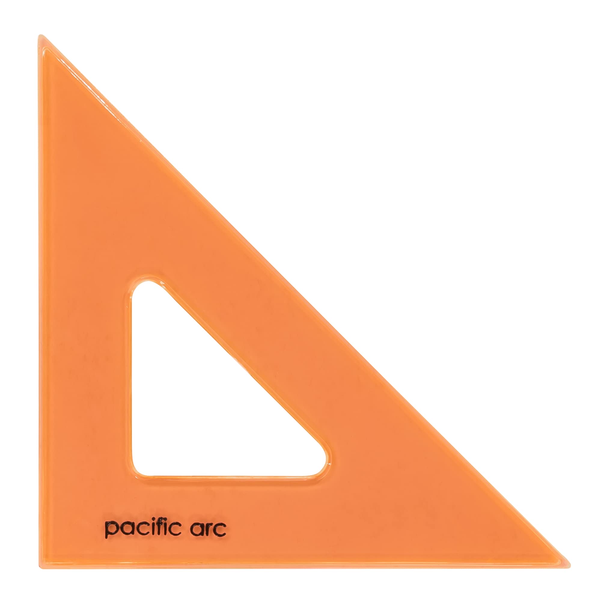 Pacific Arc'S Scholastic Triangle - 4 Inch - Fluorescent - 45/90 Angle - Polystyrene - Inking Edge - Technical Drawing Tools, Dr