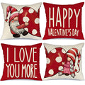 Valentines Day Pillow Covers 20X20 Set Of 4 Valentines Day Decor For Home Red Polka Dots Love Heart Gnomes Happy Valentine Pillo