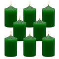 Small Green Pillar Candles, Unscented Dripless 2x3 Inch Tapered Column Candles for St. Patricks Day, Home, Party, Dinner Table,