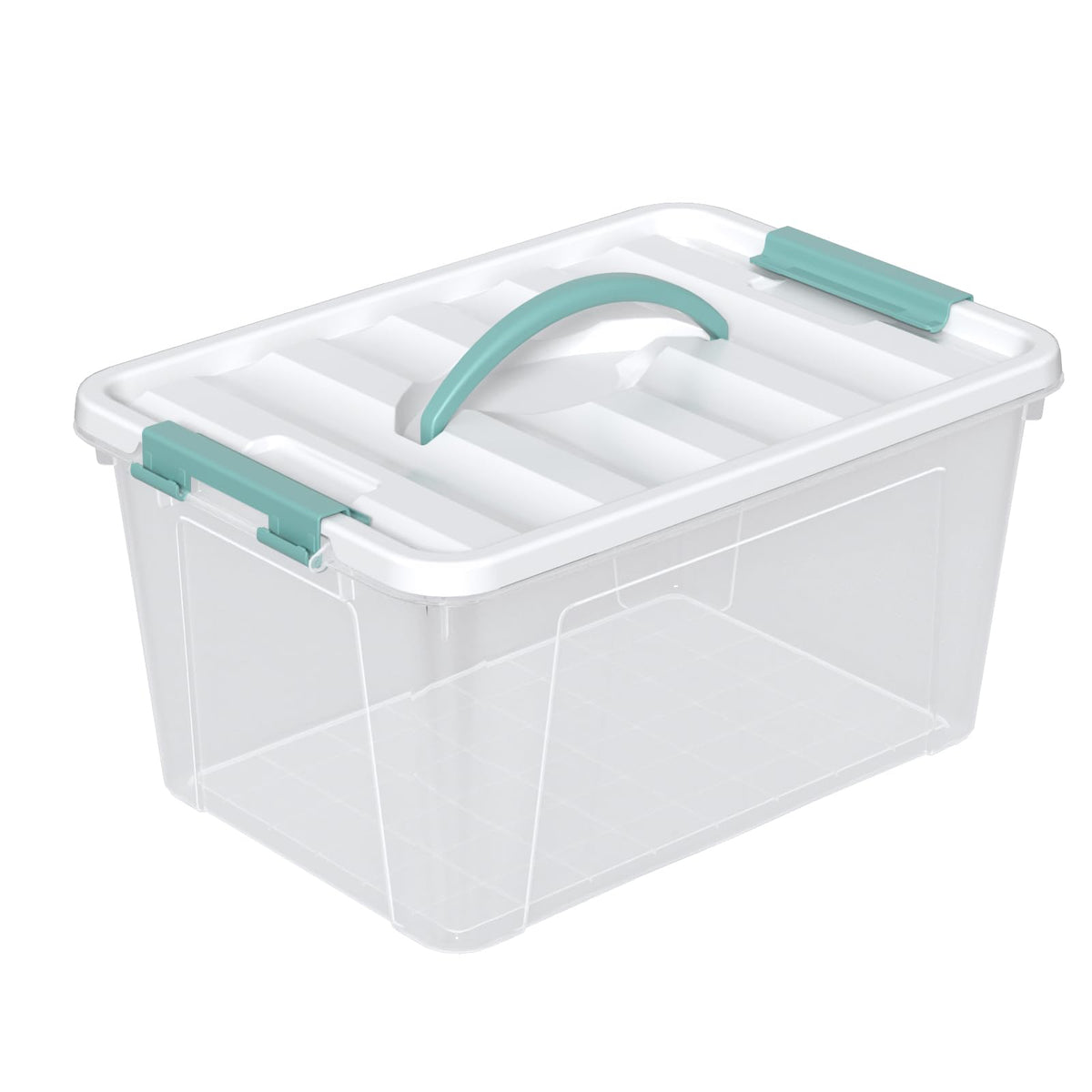 Kiddream 14 Quart Clear Latching Bin with Handle Lid, Plastic Container Box