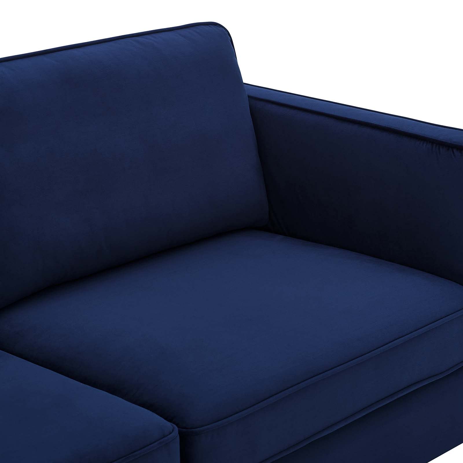 Modway Kaiya Performance Velvet Sofa, 32 x 71 x 33.5, Midnight Blue