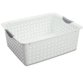 Sterilite Large Ultra Basket, Open Storage Bin to Organize Closets, Cabinets, Pantry, Shelving and Countertop Space, White, 1-Pa