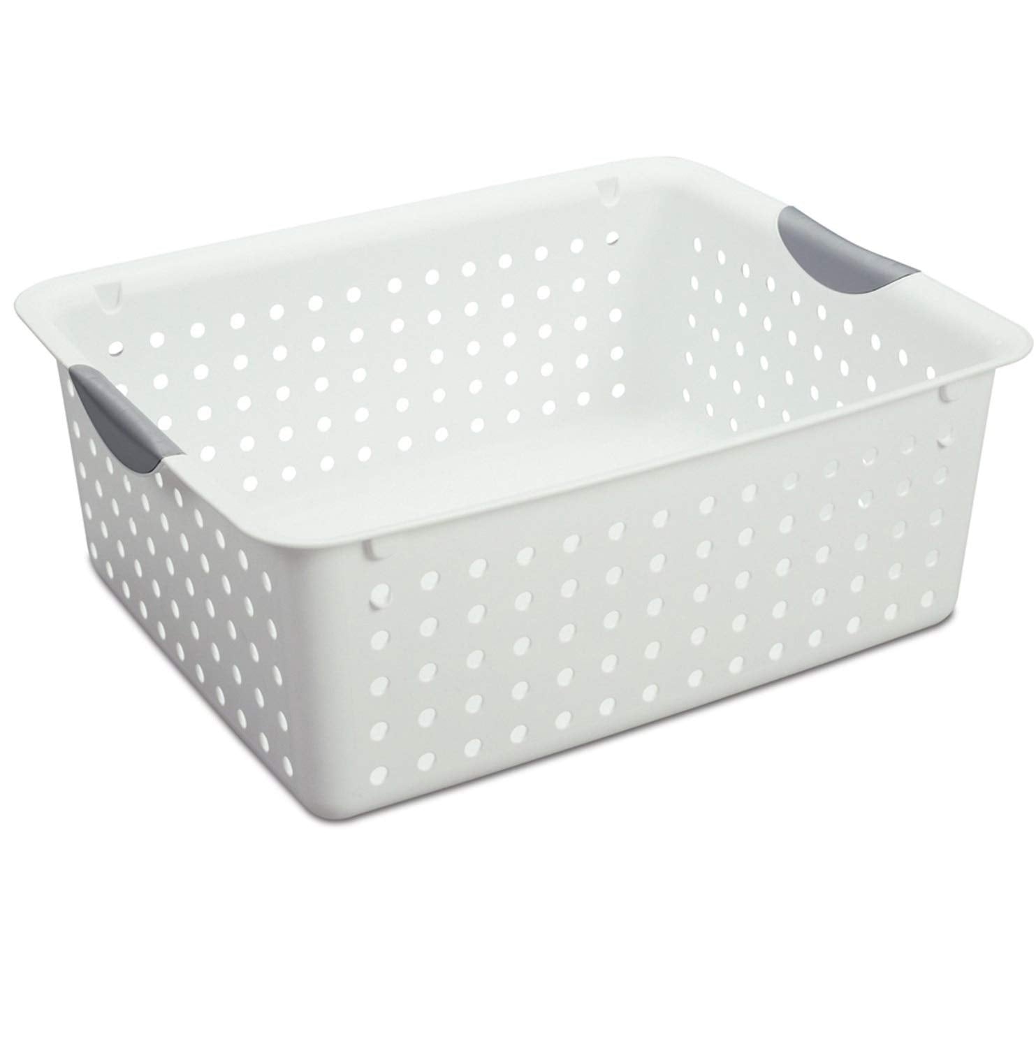 Sterilite Large Ultra Basket, Open Storage Bin to Organize Closets, Cabinets, Pantry, Shelving and Countertop Space, White, 1-Pa