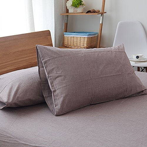Household 100% Cotton Pillowcase 20   X30   -Light Weight, Comfortable, Extremely Durable Set Of 2 Queen Size (Pale Mauve)