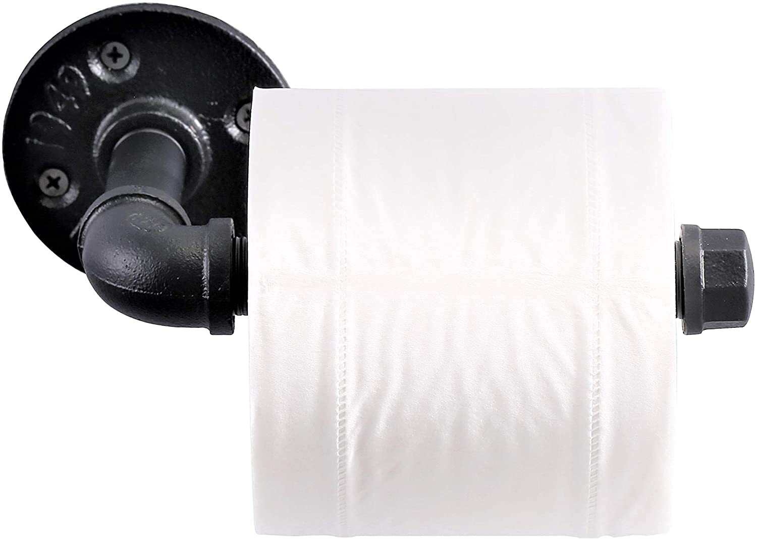 Industrial Style Toilet Paper Holder Vintage Metal Iron Pipe Wall Mounted Towel Rack Roll Holder for Bathroom Kitchen Bedroom,Ru