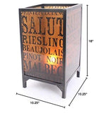 HomeRoots Lighting 10.25-inch x 10.25-inch x 18-inch Brown, Vintage, Letter Pattern - Candle Holder