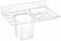 QUISTAL 3in1 Multipurpose ABS Plastic Soap + Toothbrush + Toothpaste Holder for Bathroom & Wash Basin (Clear, Pack of 1)