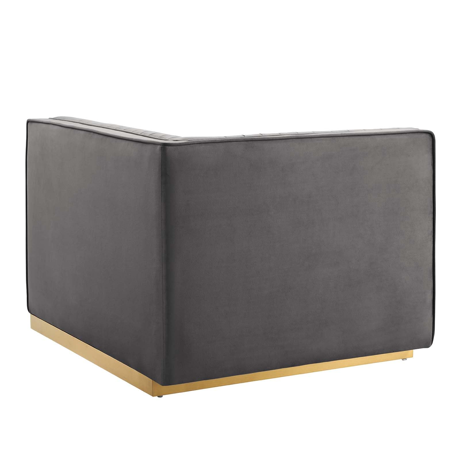 Modway Sanguine Velvet And Stainless Steel Left-Arm Chair In Gray