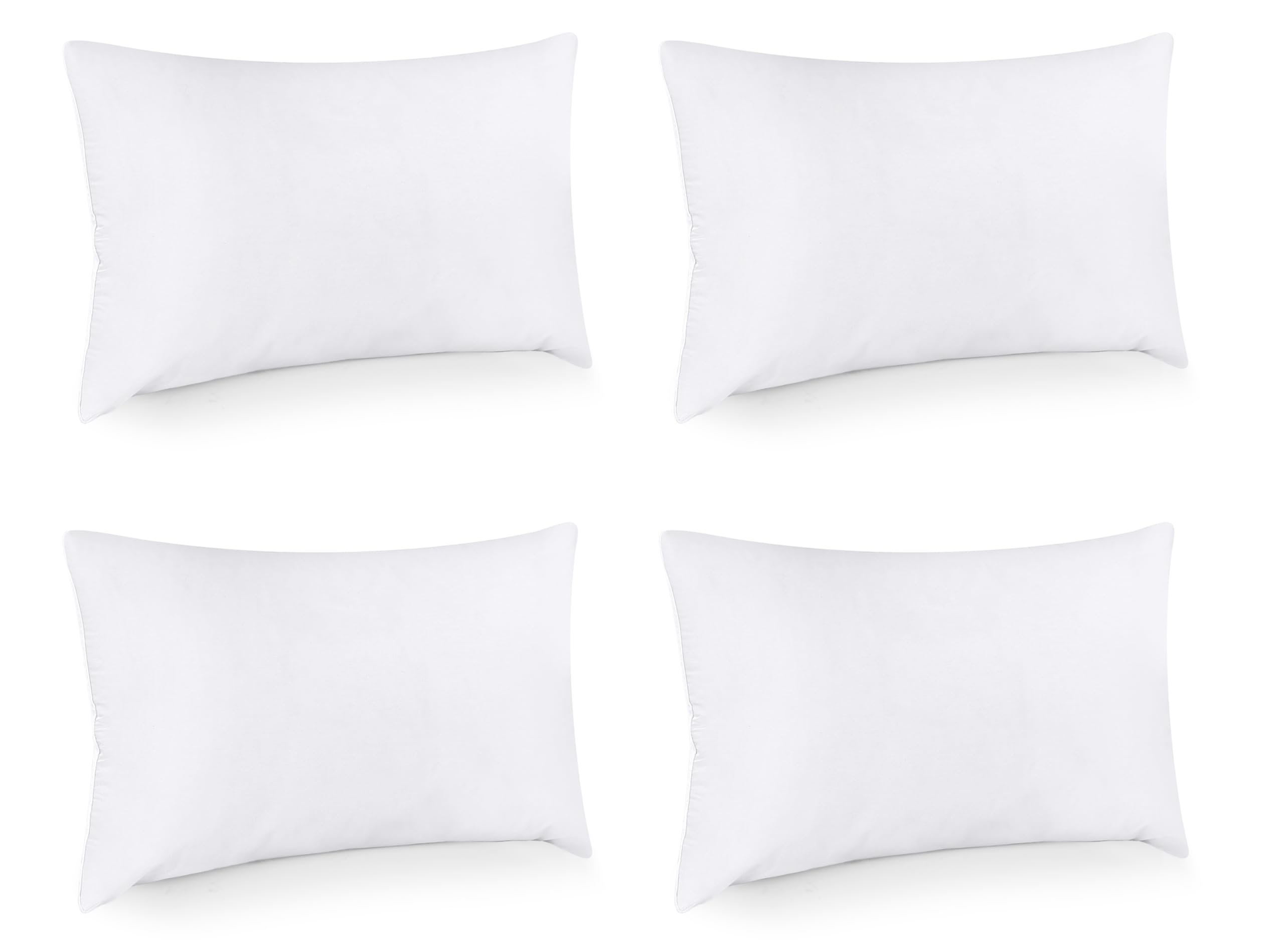 Utopia Bedding Throw Pillows (Set Of 4, White), 12 X 16 Inches Pillows For Sofa, Bed And Couch Decorative Stuffer Pillows