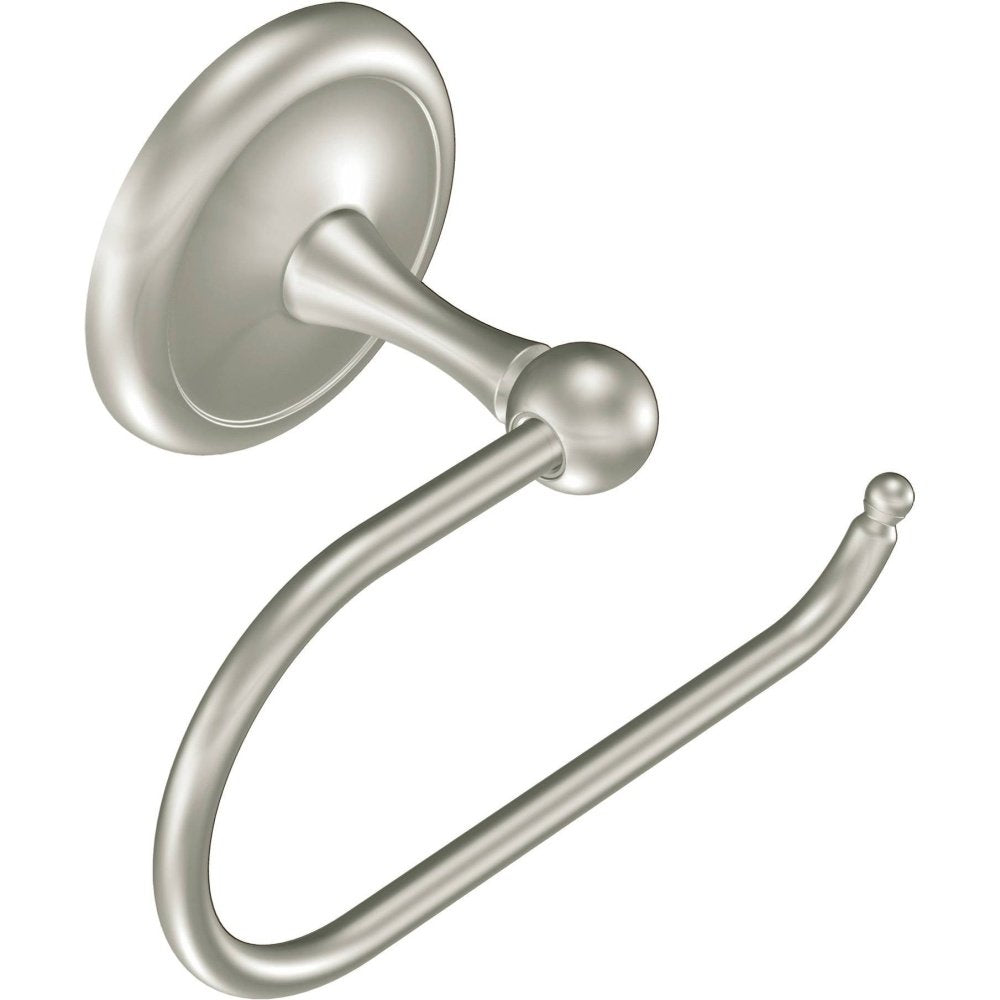 Moen BP5380SN Yorkshire Collection Single Post European Toilet Paper Holder with Hardware, Satin Nickel
