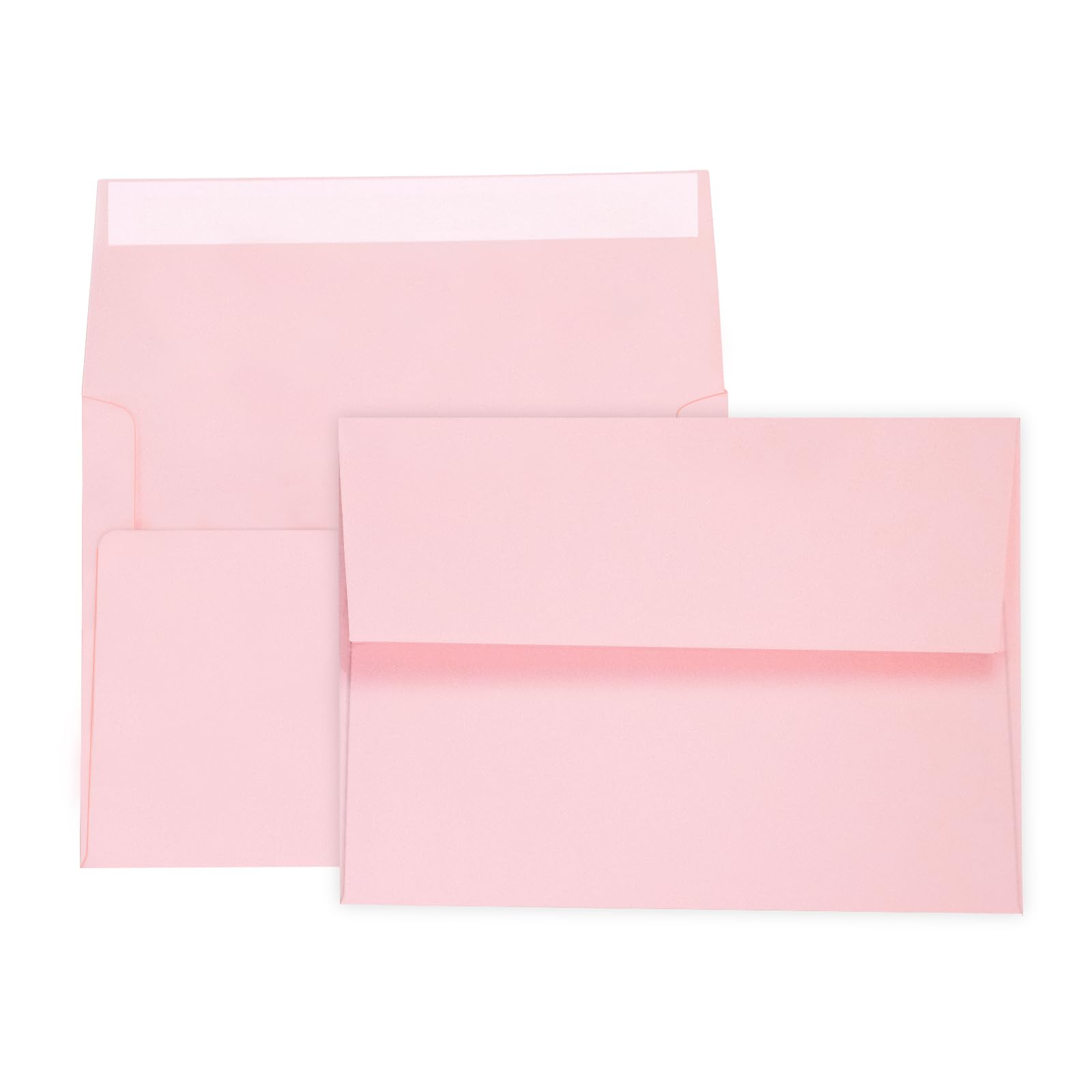 100 Pack A7 Pink Invitation 5X7 Envelopes - Self Seal, Square Flap,Perfect For Baby Shower, 5X7 Cards, Weddings, Birthday, Invit