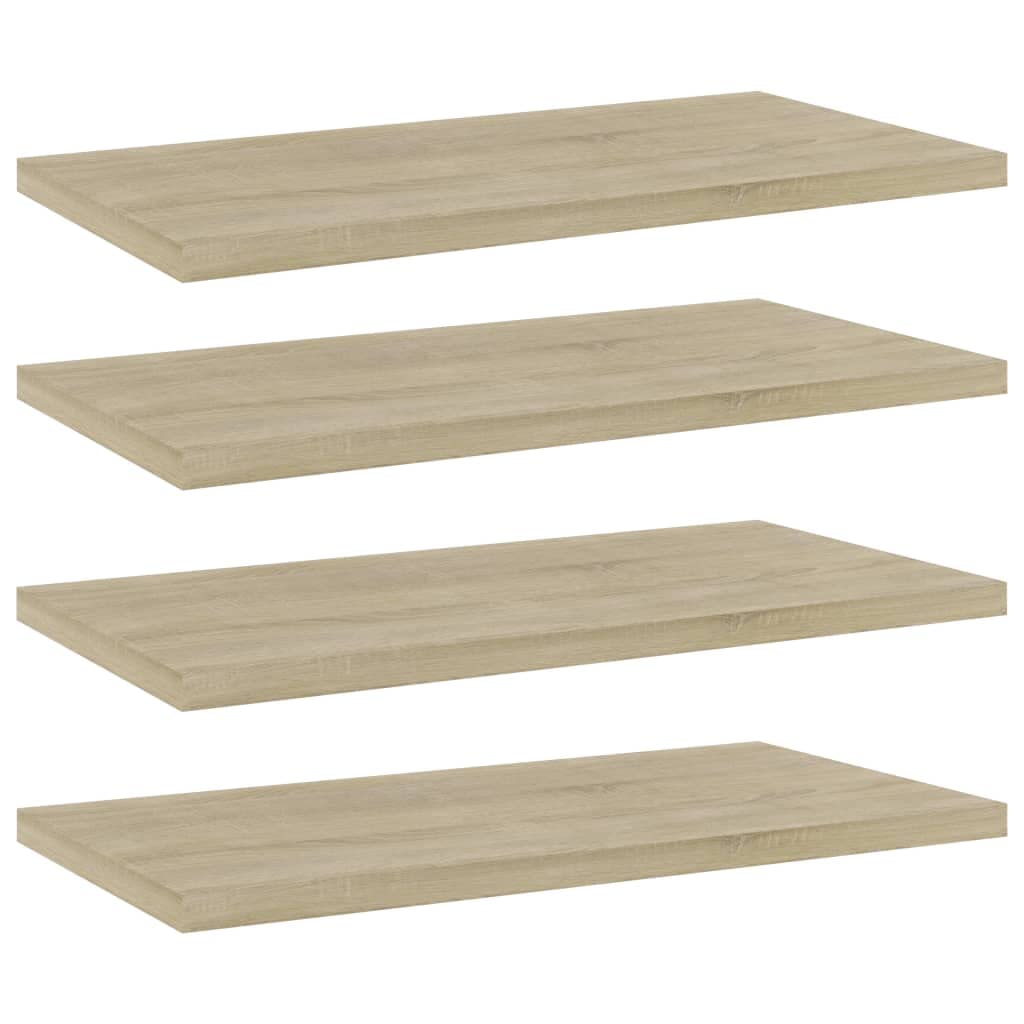 vidaXL Sonoma Oak Bookshelf Boards, Modern Design, Set of 4, Engineered Wood, Easy-to-Clean, Versatile Use - Brown