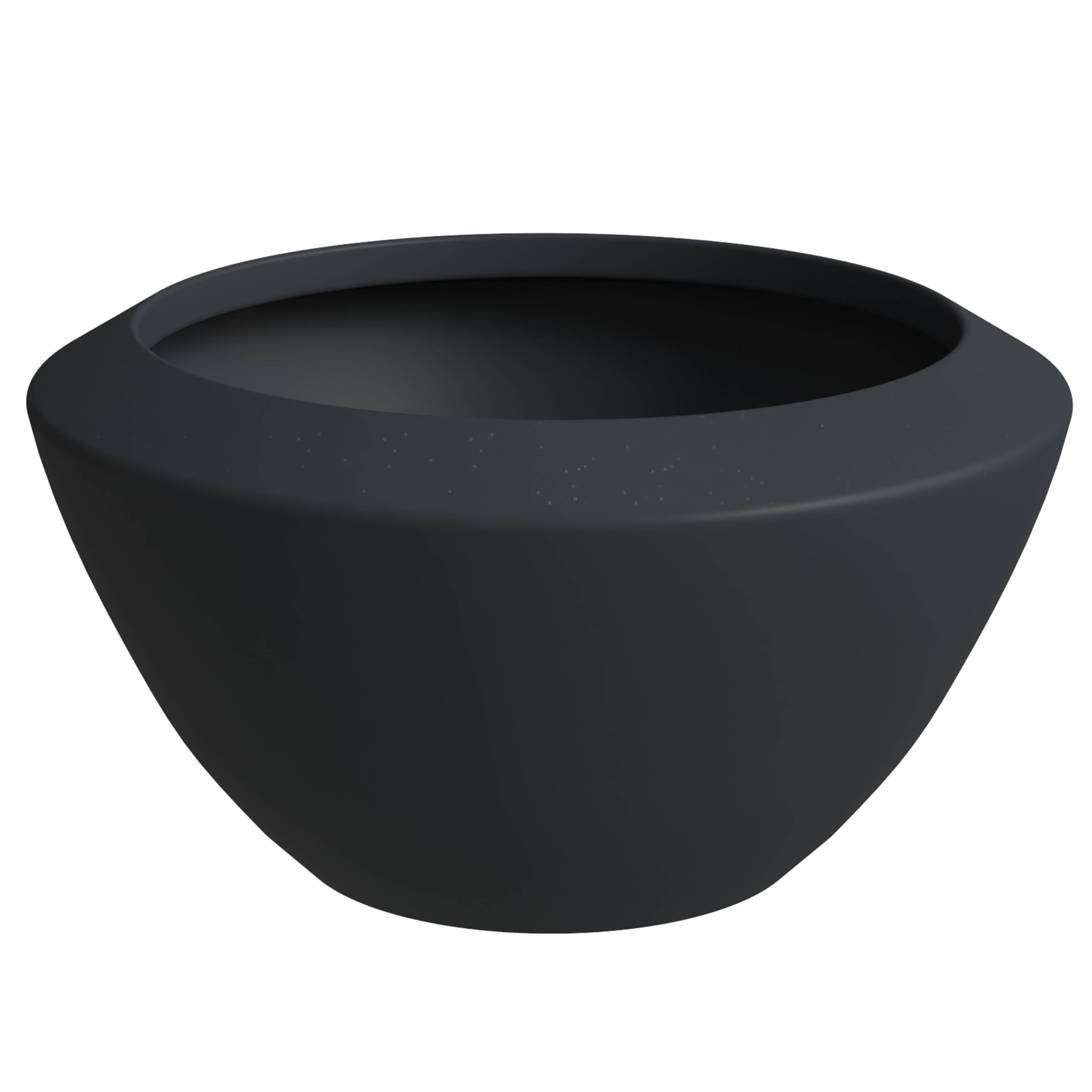 Vessel Series Poly Stone Planter in Black 15 Dia 8 high