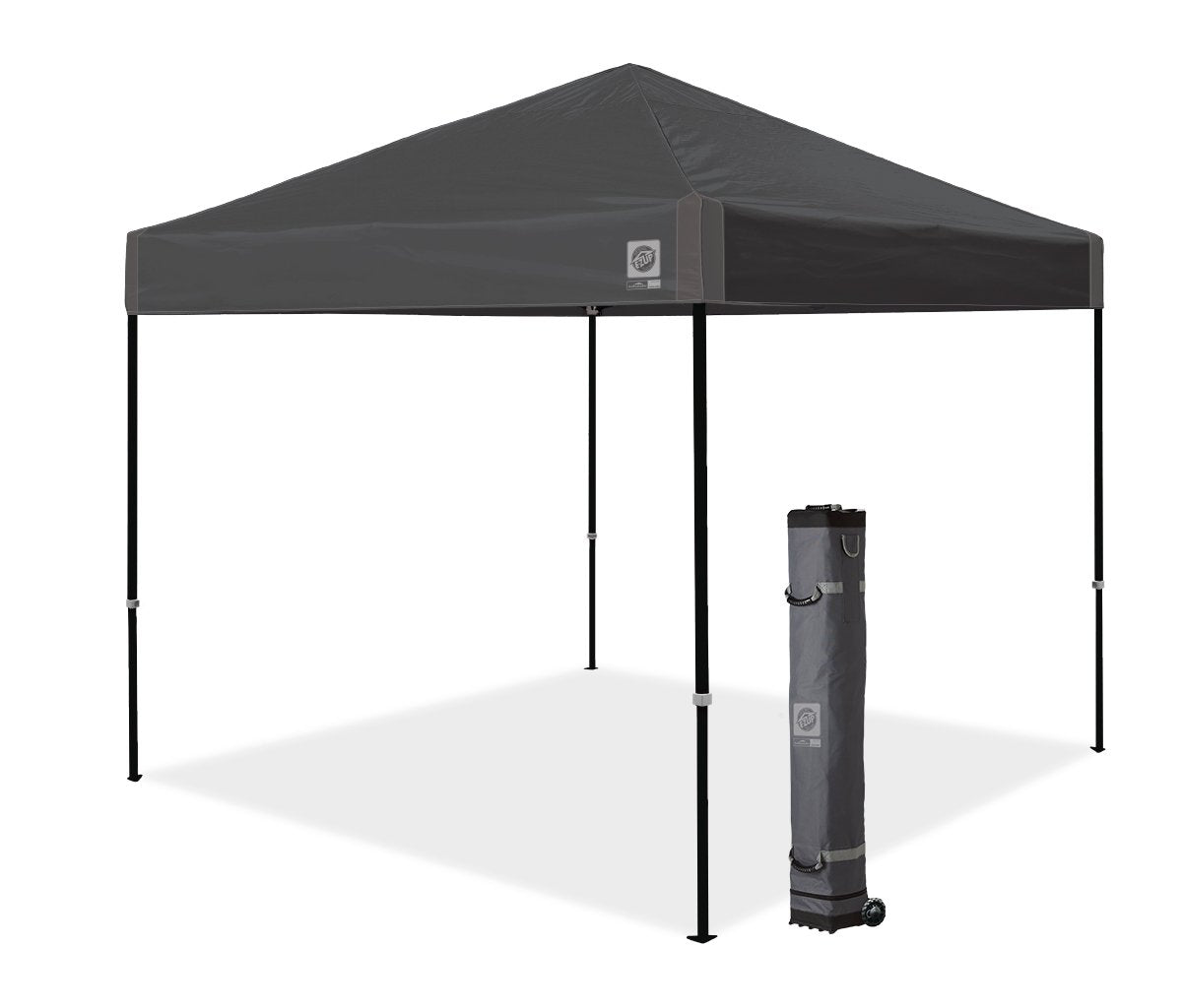 E-Z Up Amb3Sbkf10Sg Ambassador, 10' X 10', Roller Bag And 4 Piece Spike Set, Steel Gray Instant Canopy Shelter Tent