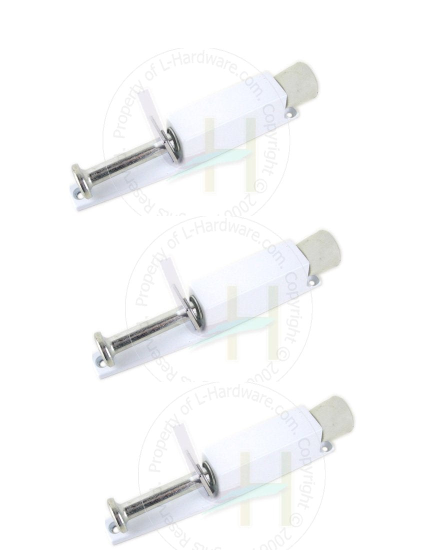 Nu-Set 5-Inch Touchless Telescopic Door Holder For Wood And Metal Doors, Satin Nickel Finish, 3-Pack (6206-3)