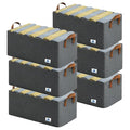 SHETRVR HOME & KITCHEN Set of 6 Foldable Storage Baskets with Iron Stand | Fabric Storage Cubes for Clothes, Toys, Laundry & Clo