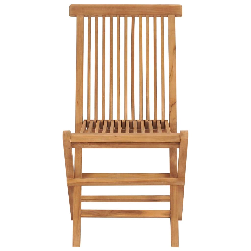 vidaXL Folding Patio Chairs 4 pcs Solid Teak Wood
