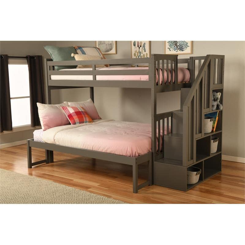 Kodiak Furniture Kelcie Twin/Full Wood Bunk Bed with Storage - Thumbnail 4