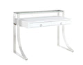 Coaster Home Furnishings Gemma 2-Drawer Writing Desk Glossy White and Chrome
