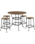 Acme Qamar Counter Height Set in Walnut and Antique Black
