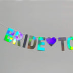 Holographic Bride To Be Banner, Iridescent Bridal Shower Sign Hanging Party Decorations For Bachelorette Weekend, Engagement, Br