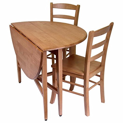 Ergode Wood Obsidian 3-Piece Dining Set | Sleek & Modern Design | Compact & Versatile | Adjustable Swivel Stools (34342-VV)