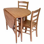 Ergode Wood Obsidian 3-Piece Dining Set | Sleek & Modern Design | Compact & Versatile | Adjustable Swivel Stools (34342-VV)
