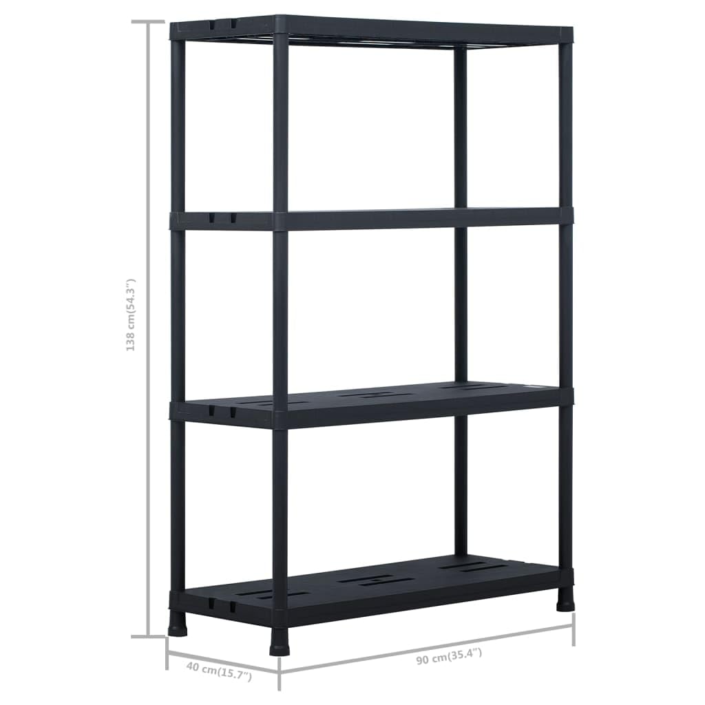 vidaXL Storage Shelf Rack Black Plastic Standing Shelf Organizer Multi Models