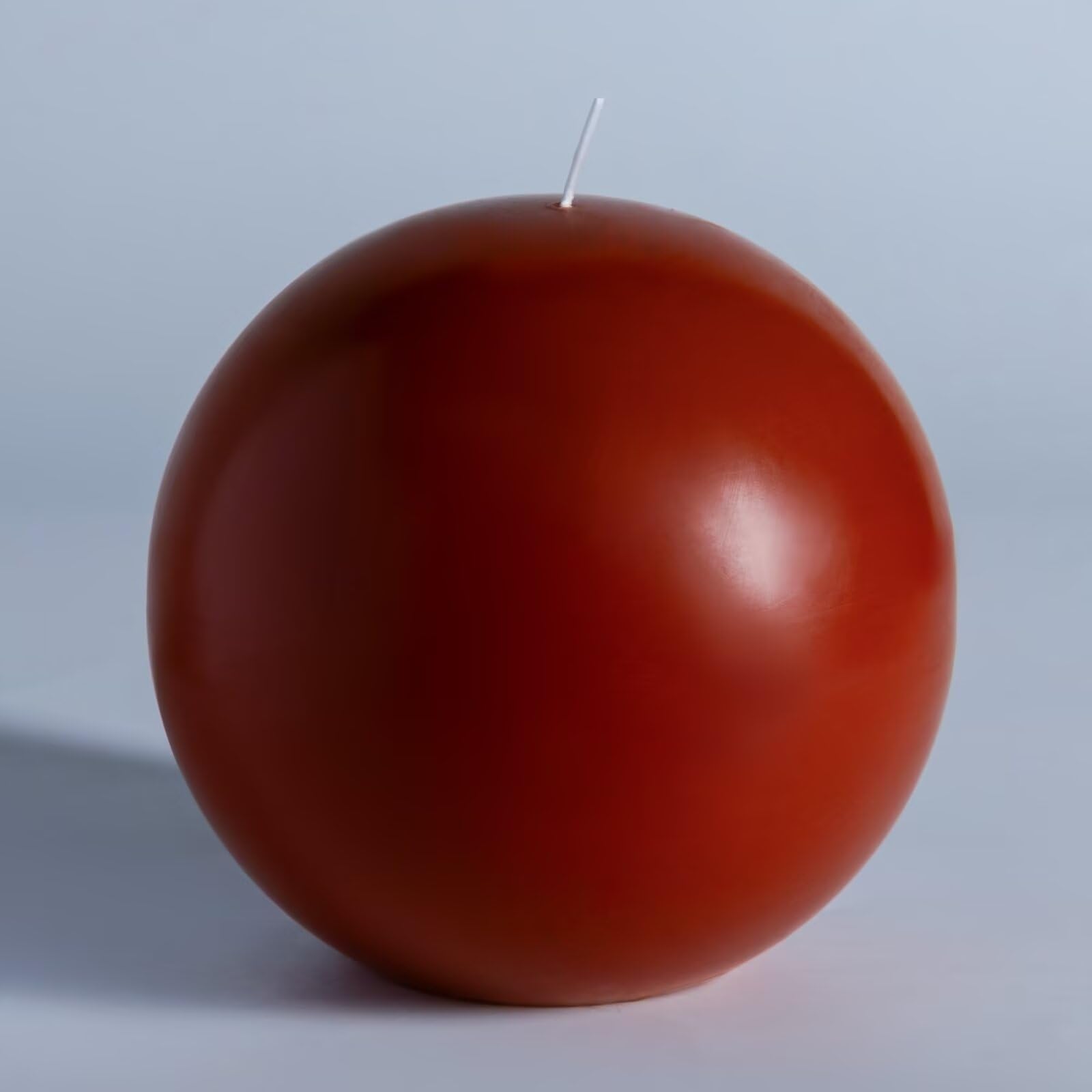 MOZEAL Hand-Poured, 6 Inch Burnt Orange Large Round Ball Candles - Elegant Burnt Orange Round Pillar Candles, Dripless, Unscente