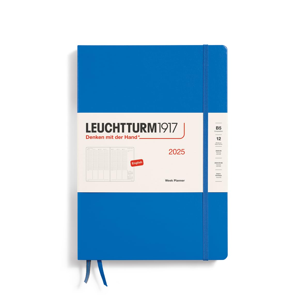 Leuchtturm1917 - Week Planner 2025, Hardcover, Composition (B5), Sky (Jan 1 - Dec 31, 2025)
