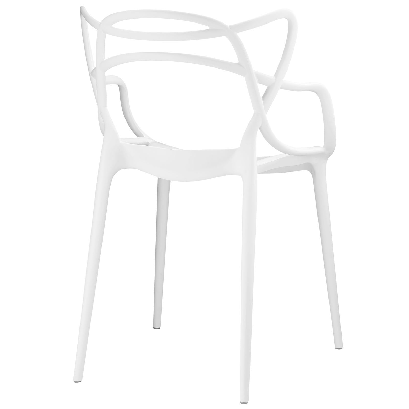 Modway Entangled Modern Molded Plastic Two Dining Armchairs In White