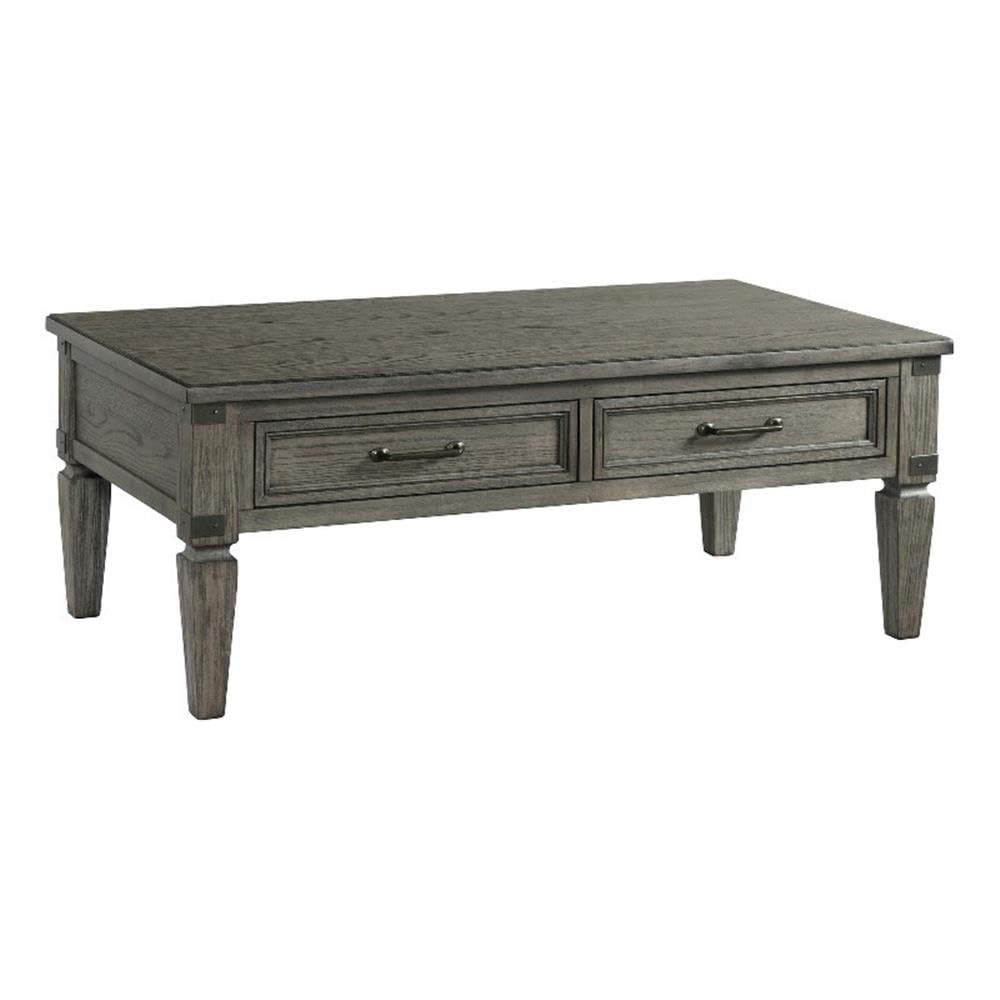 Intercon Foundry 50&quot; Wide Coffee Table with 2 Drawers, Brushed Pewter