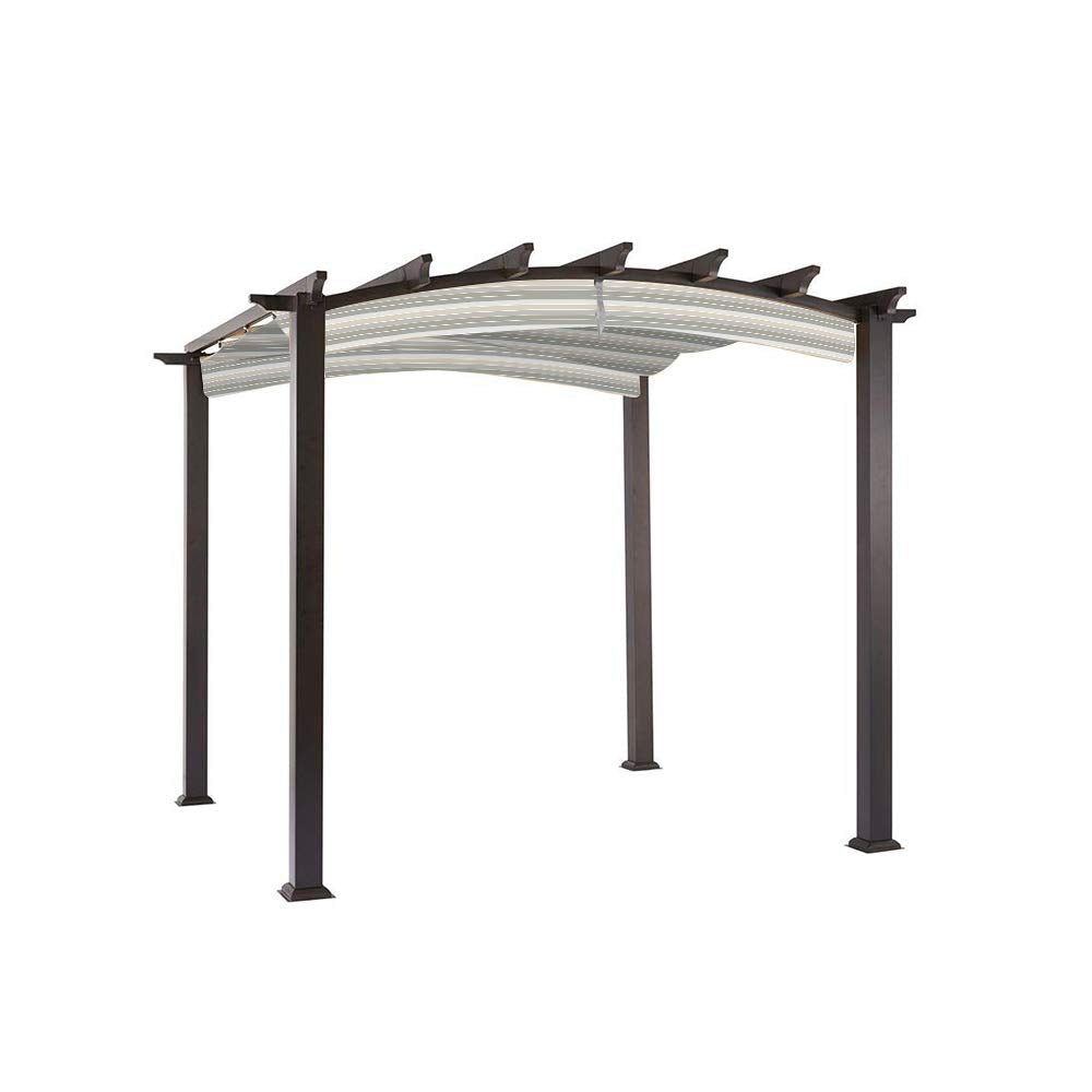 Garden Winds Replacement Canopy for The Hampton Bay Arched Pergola  Standard 350  Stripe Stone