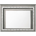 Acme Antares Rectangular Wooden Mirror With Led In Light Gray Oak