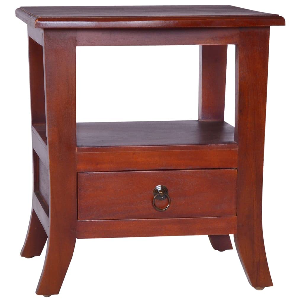 CHARMMA Bedside Cabinet Classical Brown Solid Mahogany Wood