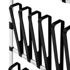 vidaXL Adjustable Aluminum Telescopic Boot Rack with Rods – Space-Saving Shoe Storage – Durable and Sturdy Design - Easy Assembly – Silver and Black